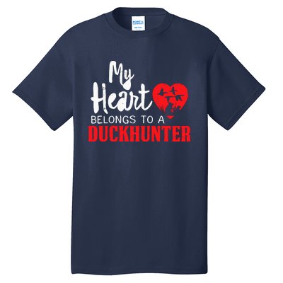 Duck Hunting My Heart Belongs To A Duckhunter Gift Wife Mom Tall T-Shirt