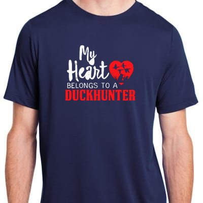 Duck Hunting My Heart Belongs To A Duckhunter Gift Wife Mom Adult ChromaSoft Performance T-Shirt