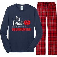 Duck Hunting My Heart Belongs To A Duckhunter Gift Wife Mom Long Sleeve Pajama Set