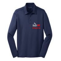 Duck Hunting My Heart Belongs To A Duckhunter Gift Wife Mom Silk Touch Performance Long Sleeve Polo