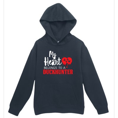 Duck Hunting My Heart Belongs To A Duckhunter Gift Wife Mom Urban Pullover Hoodie