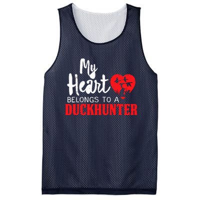 Duck Hunting My Heart Belongs To A Duckhunter Gift Wife Mom Mesh Reversible Basketball Jersey Tank