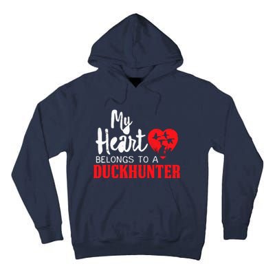 Duck Hunting My Heart Belongs To A Duckhunter Gift Wife Mom Tall Hoodie