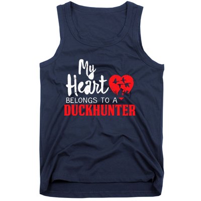 Duck Hunting My Heart Belongs To A Duckhunter Gift Wife Mom Tank Top