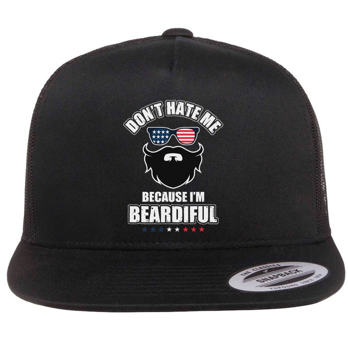 DonT Hate Me Because IM Beardiful Cool Daddy Beards Party Flat Bill Trucker Hat
