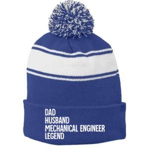 Dad Husband Mechanical Engineer Gift Stripe Pom Pom Beanie