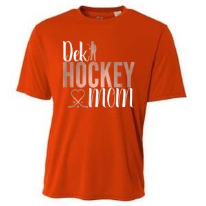 Dek Hockey Mom Support Deck Hockey Street Hockey Mom Gift Cooling Performance Crew T-Shirt