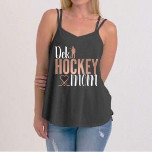 Dek Hockey Mom Support Deck Hockey Street Hockey Mom Gift Women's Strappy Tank