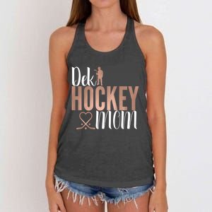 Dek Hockey Mom Support Deck Hockey Street Hockey Mom Gift Women's Knotted Racerback Tank