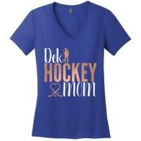 Dek Hockey Mom Support Deck Hockey Street Hockey Mom Gift Women's V-Neck T-Shirt