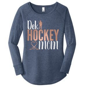 Dek Hockey Mom Support Deck Hockey Street Hockey Mom Gift Women's Perfect Tri Tunic Long Sleeve Shirt