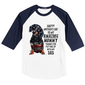 Dachshund Happy Mother's Day To My Amazing Mommy Baseball Sleeve Shirt