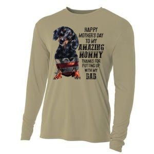 Dachshund Happy Mother's Day To My Amazing Mommy Cooling Performance Long Sleeve Crew