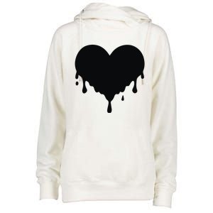 Dripping Heart Melting Heart Womens Funnel Neck Pullover Hood