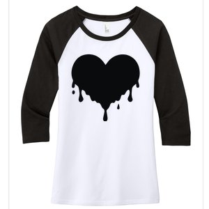 Dripping Heart Melting Heart Women's Tri-Blend 3/4-Sleeve Raglan Shirt