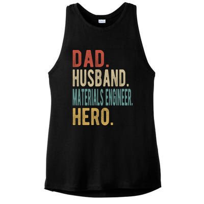 Dad Husband Materials Engineer Hero Funny Gift Ladies PosiCharge Tri-Blend Wicking Tank