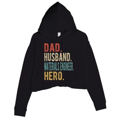 Dad Husband Materials Engineer Hero Funny Gift Crop Fleece Hoodie