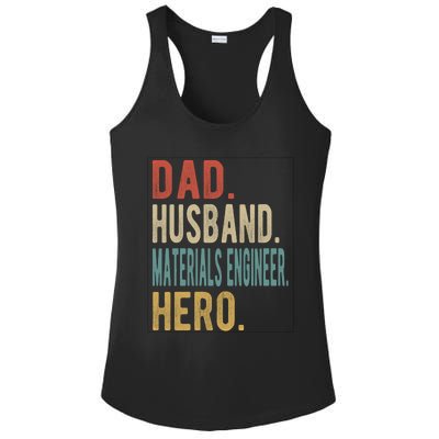 Dad Husband Materials Engineer Hero Funny Gift Ladies PosiCharge Competitor Racerback Tank