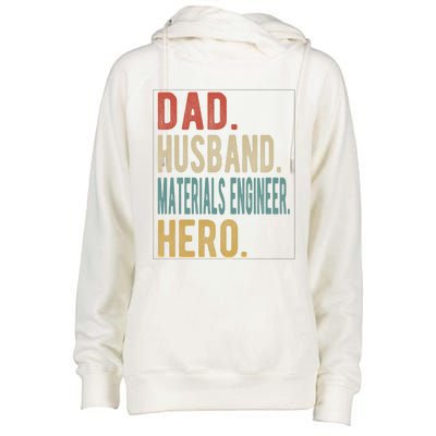 Dad Husband Materials Engineer Hero Funny Gift Womens Funnel Neck Pullover Hood