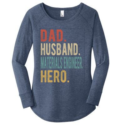 Dad Husband Materials Engineer Hero Funny Gift Women's Perfect Tri Tunic Long Sleeve Shirt