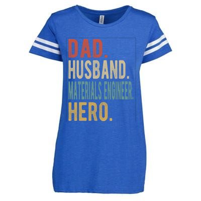 Dad Husband Materials Engineer Hero Funny Gift Enza Ladies Jersey Football T-Shirt