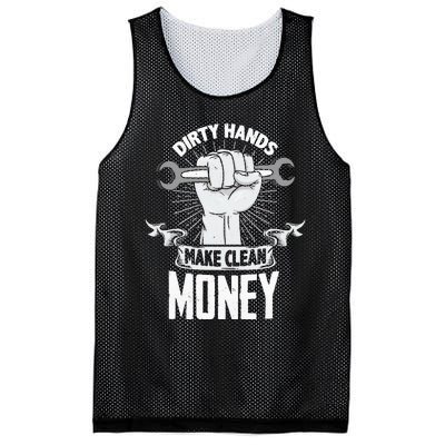 Dirty Hands Make Clean lots Money Funny Mechanic Mesh Reversible Basketball Jersey Tank