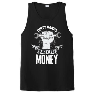 Dirty Hands Make Clean lots Money Funny Mechanic PosiCharge Competitor Tank