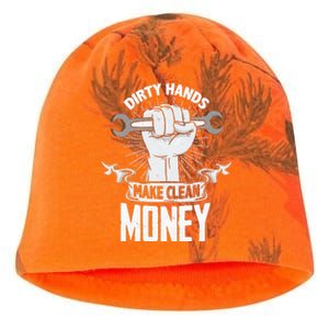 Dirty Hands Make Clean lots Money Funny Mechanic Kati - Camo Knit Beanie