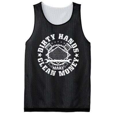 Dirty Hands Make CleanMoney Funny Mechanic Mechanist Mesh Reversible Basketball Jersey Tank