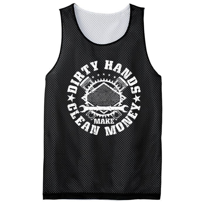 Dirty Hands Make CleanMoney Funny Mechanic Mechanist Mesh Reversible Basketball Jersey Tank