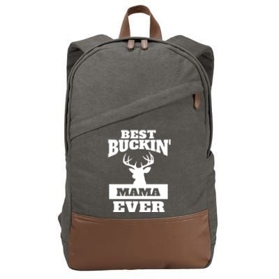 Deer Hunting Mom Gift Best Buckin Mama Ever Gift Cotton Canvas Backpack