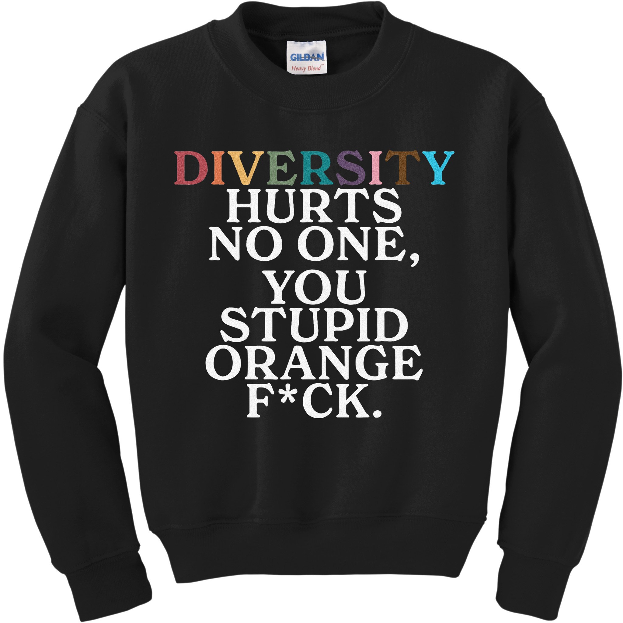 Diversity Hurts No One You Stupid Orange Fuck Gift Kids Sweatshirt