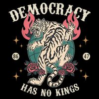 Democracy Has No Kings 86 47 Tiger Drawstring Bag