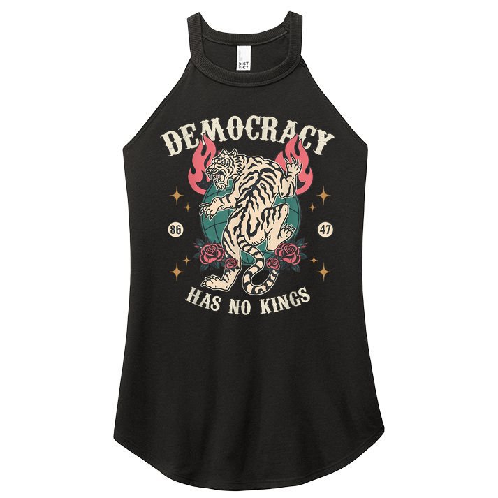 Democracy Has No Kings 86 47 Tiger Women's Perfect Tri Rocker Tank