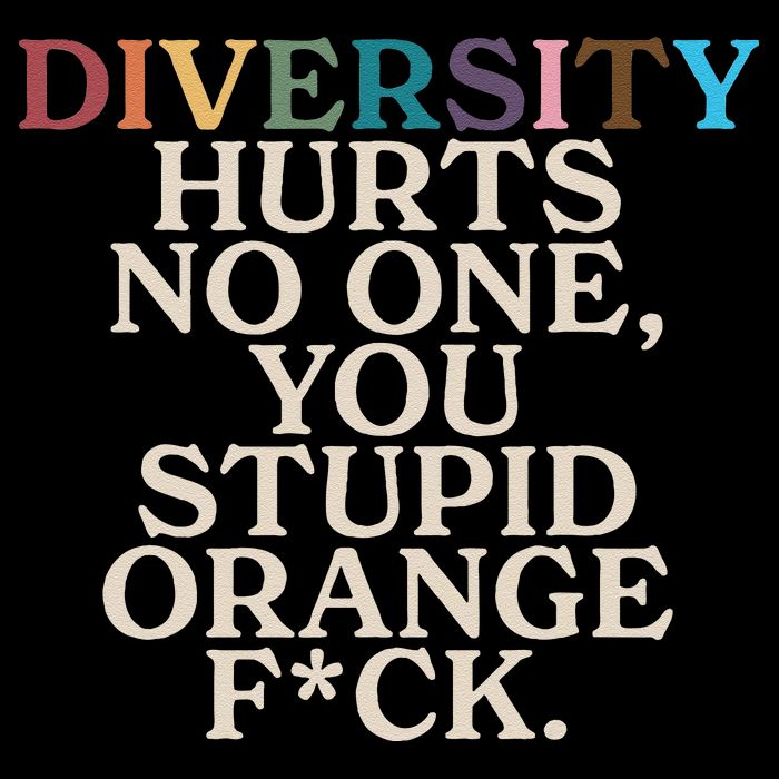 Diversity Hurts No One You Stupid Orange Fck Funny Slogan Youth Performance Sprint T-Shirt