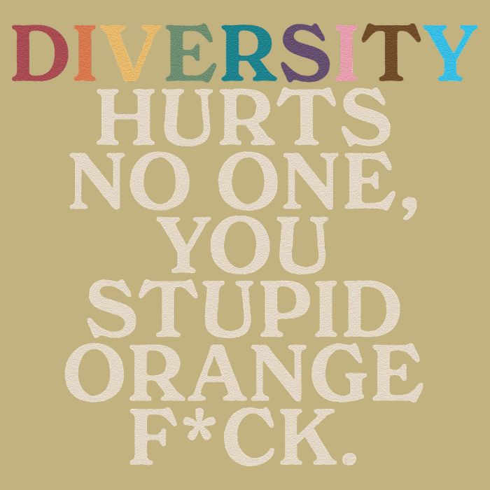 Diversity Hurts No One You Stupid Orange Fck Funny Slogan Cooling Performance Crew T-Shirt