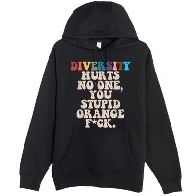 Diversity Hurts No One You Stupid Orange Fuck Premium Pullover Hoodie