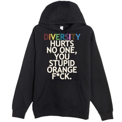 Diversity Hurts No One You Stupid Orange Fck Funny Slogan Premium Pullover Hoodie
