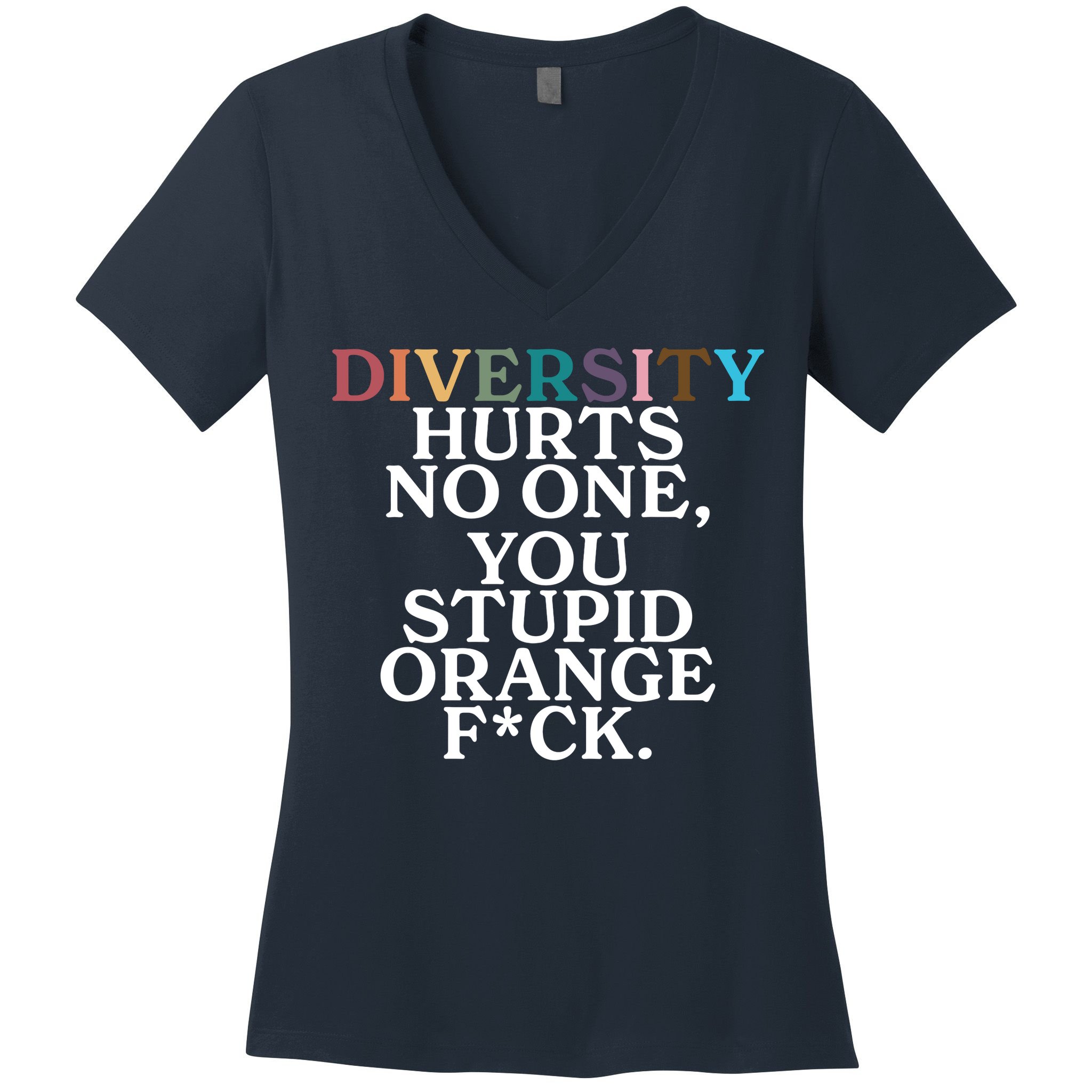 Diversity Hurts No One You Stupid Orange Fck Women's V-Neck T-Shirt