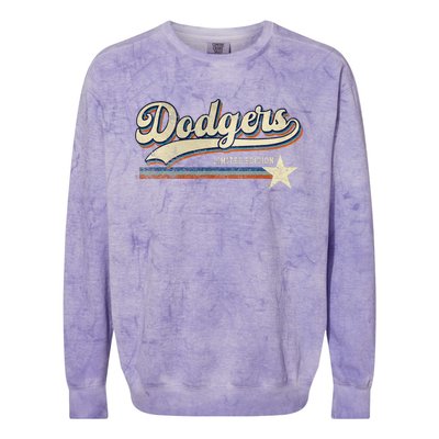 Dodgers Heart Name Colorblast Crewneck Sweatshirt