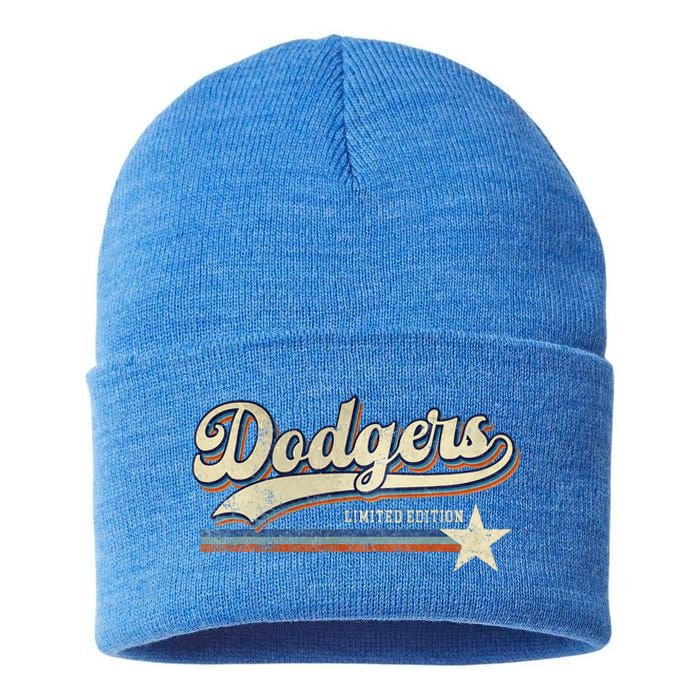 Dodgers Heart Name Sustainable Knit Beanie