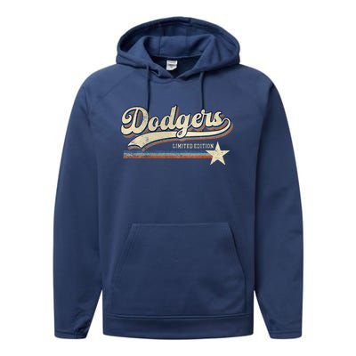 Dodgers Heart Name Performance Fleece Hoodie