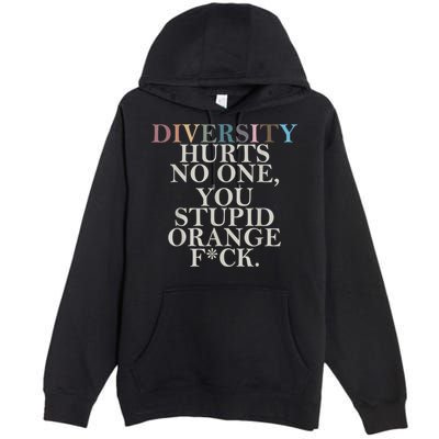 Diversity Hurts No One You Stupid Orange Fck Premium Pullover Hoodie