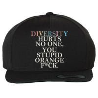 Diversity Hurts No One You Stupid Orange Fck Wool Snapback Cap