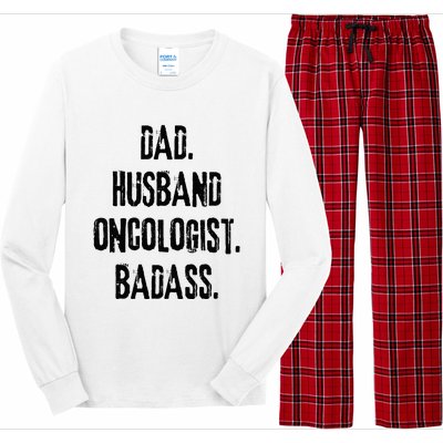 Dad Husband Oncologist Badass Medical Cancer Doctor Chemo Long Sleeve Pajama Set