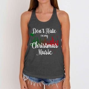 DonT Hate On My Christmas Music Graphic Sound Bar Women's Knotted Racerback Tank