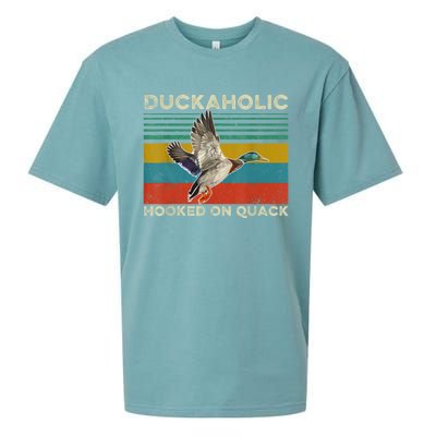 Duckaholic Hooked On Quack Funny Duck Hunting Hunter Gift Sueded Cloud Jersey T-Shirt