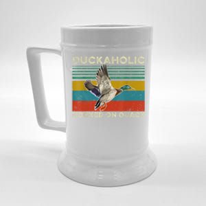 Duckaholic Hooked On Quack Funny Duck Hunting Hunter Gift Beer Stein