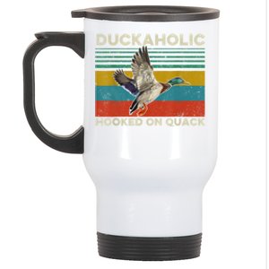 Duckaholic Hooked On Quack Funny Duck Hunting Hunter Gift Stainless Steel Travel Mug