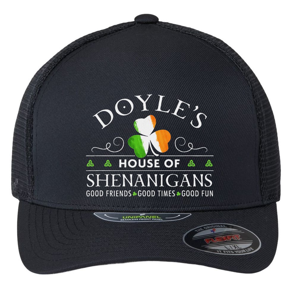 Doyle House Of Shenanigans Irish Family Name Flexfit Unipanel Trucker Cap